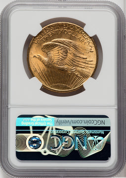 1908 $20 NO MOTTO CAC Saint-Gaudens Double Eagle NGC MS65