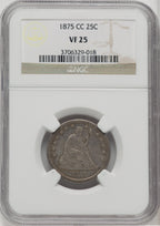 1875-CC 25C Seated Quarter NGC VF25