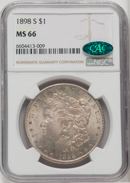 1898-S $1 CAC Morgan Dollar NGC MS66