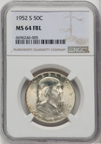 1952-S 50C FL Franklin Half Dollar NGC MS64