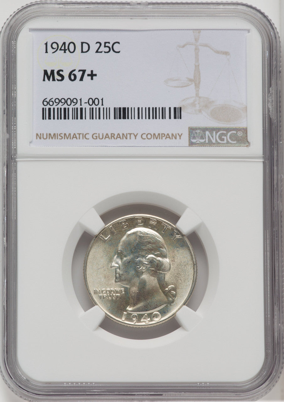 1940-D 25C Washington Quarter NGC MS67+