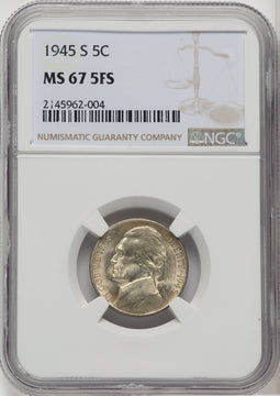 1945-S 5C FS Jefferson Nickel NGC MS67
