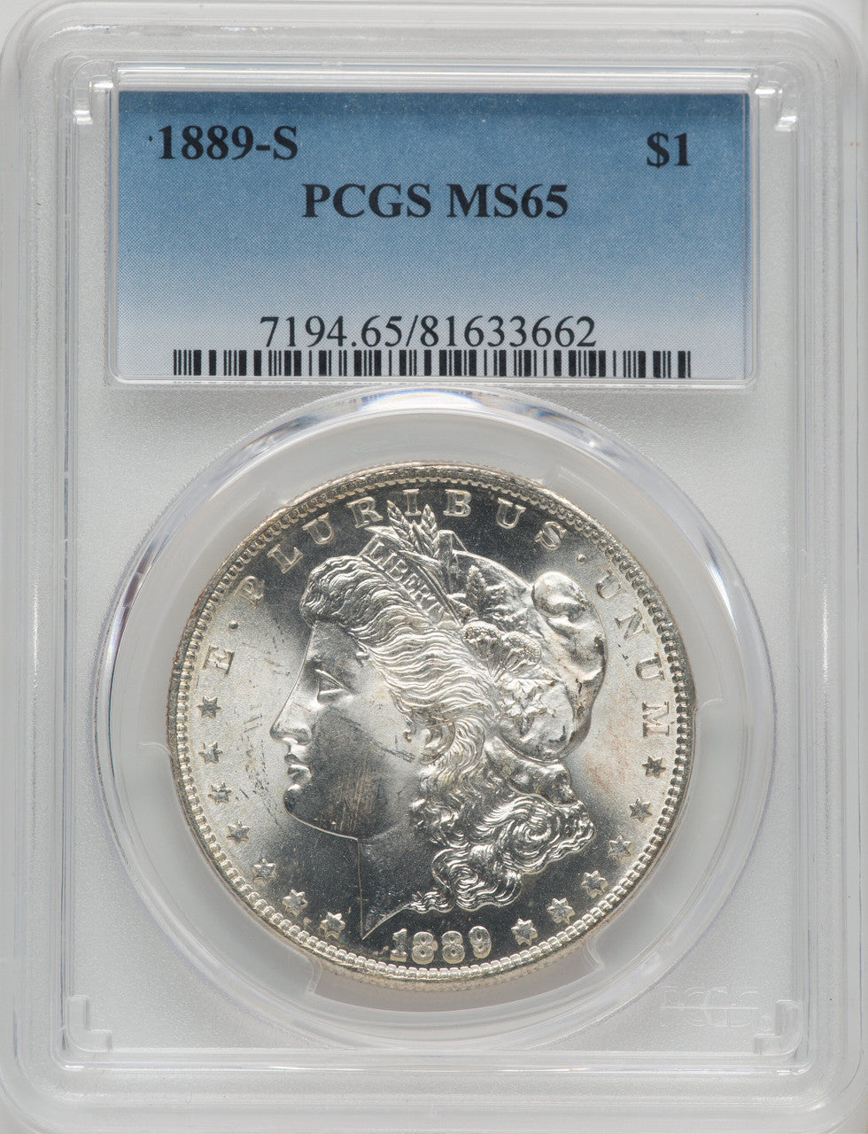1889-S $1 Morgan Dollar PCGS MS65