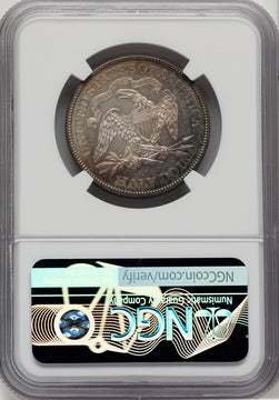 1873 50C NO ARROWS Proof Seated Half Dollar NGC PR66