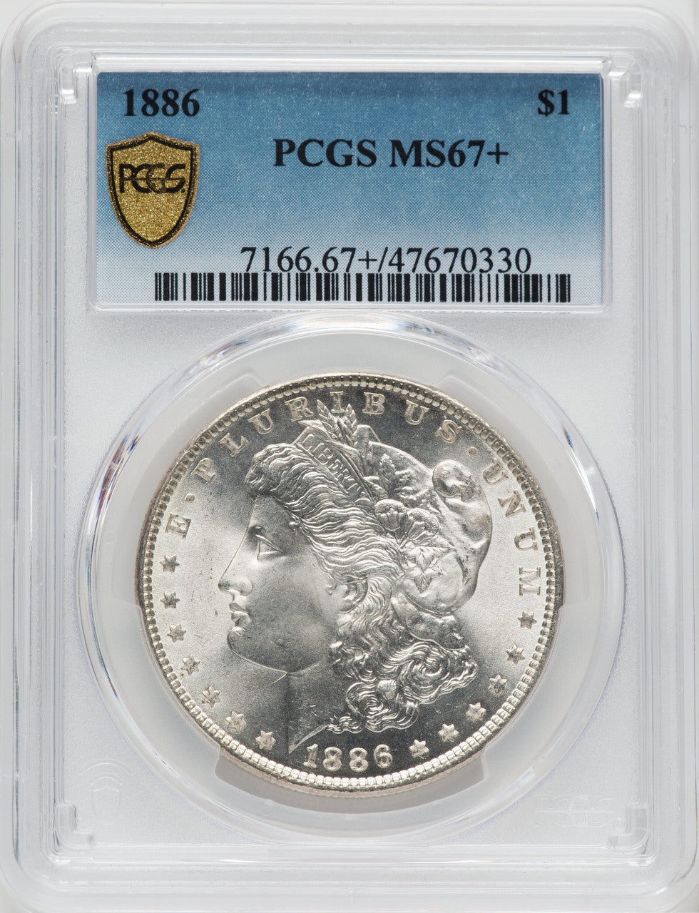 1886 $1 Morgan Dollar PCGS MS67+