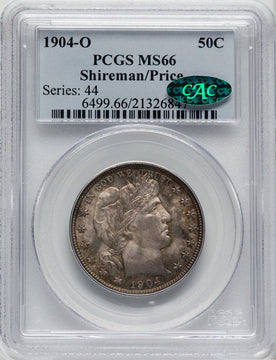 1904-O 50C CAC Barber Half Dollar PCGS MS66