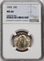 1925 25C Standing Liberty Quarter NGC MS66