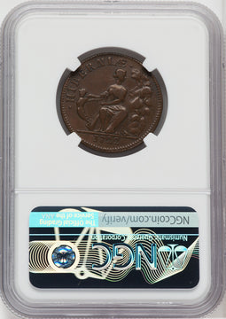 1722 Hibernia Pattern Halfpenny Rocks BN Colonials NGC XF45