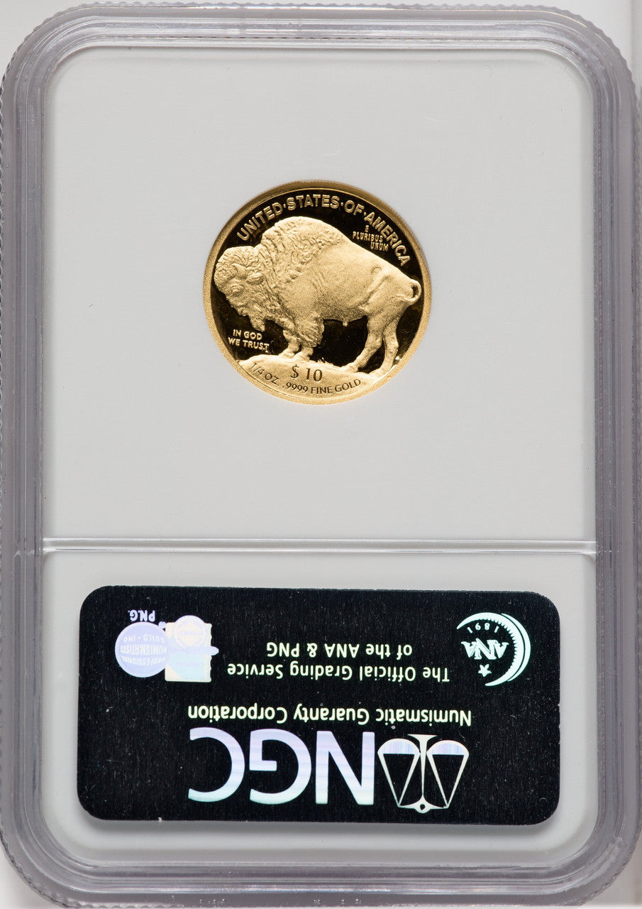2008-W $10 Buffalo Quarter-Ounce Gold First Strike NGC PF70