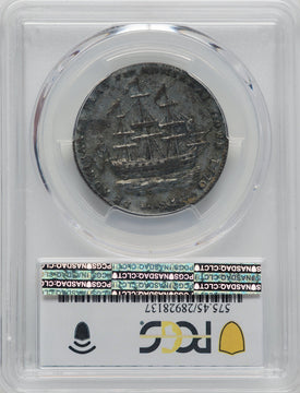 1779 Rhode Island Ship Token Wreath Below Silvered Colonials PCGS XF45
