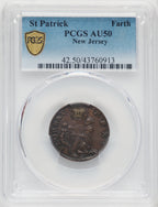 St. Patrick Farthing BN Colonials PCGS AU50