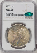 1935 $1 CAC Peace Dollar NGC MS66+