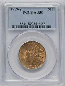 1909-S $10 Indian Eagle PCGS AU58