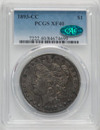 1893-CC $1 CAC Morgan Dollar PCGS XF40