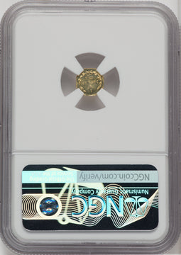 1873 Liberty Head Octagonal 25 Cents BG-727 High R.4 California Fractional Gold NGC MS65