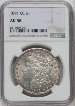 1891-CC $1 Morgan Dollar NGC AU58