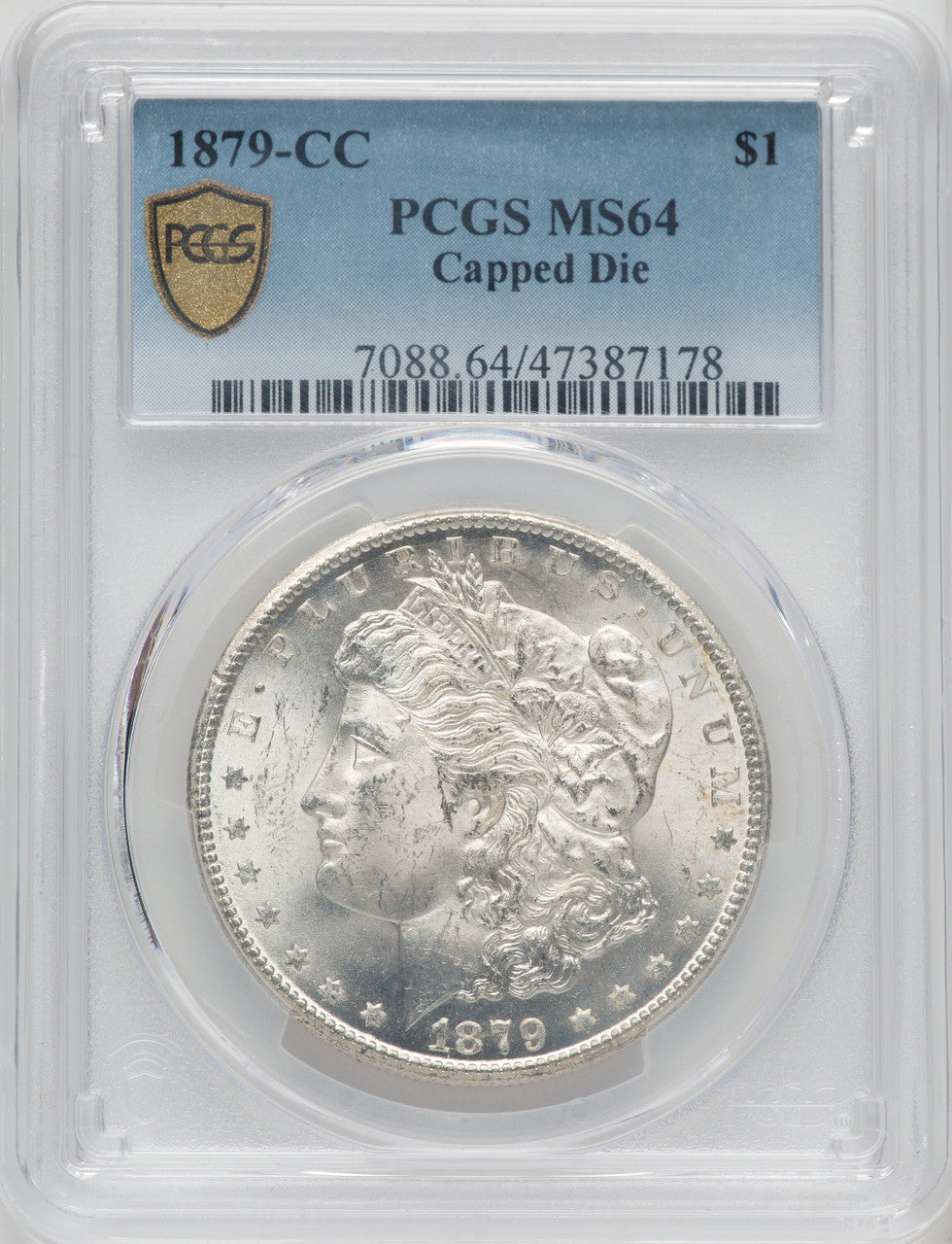 1879-CC $1 CAPPED DIE Morgan Dollar PCGS MS64