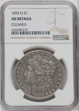 1893-O $1 Morgan Dollar Details NGC AU50