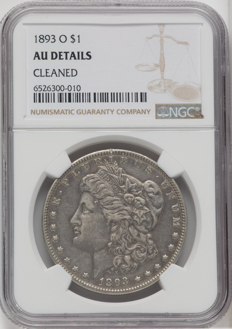 1893-O $1 Morgan Dollar Details NGC AU50