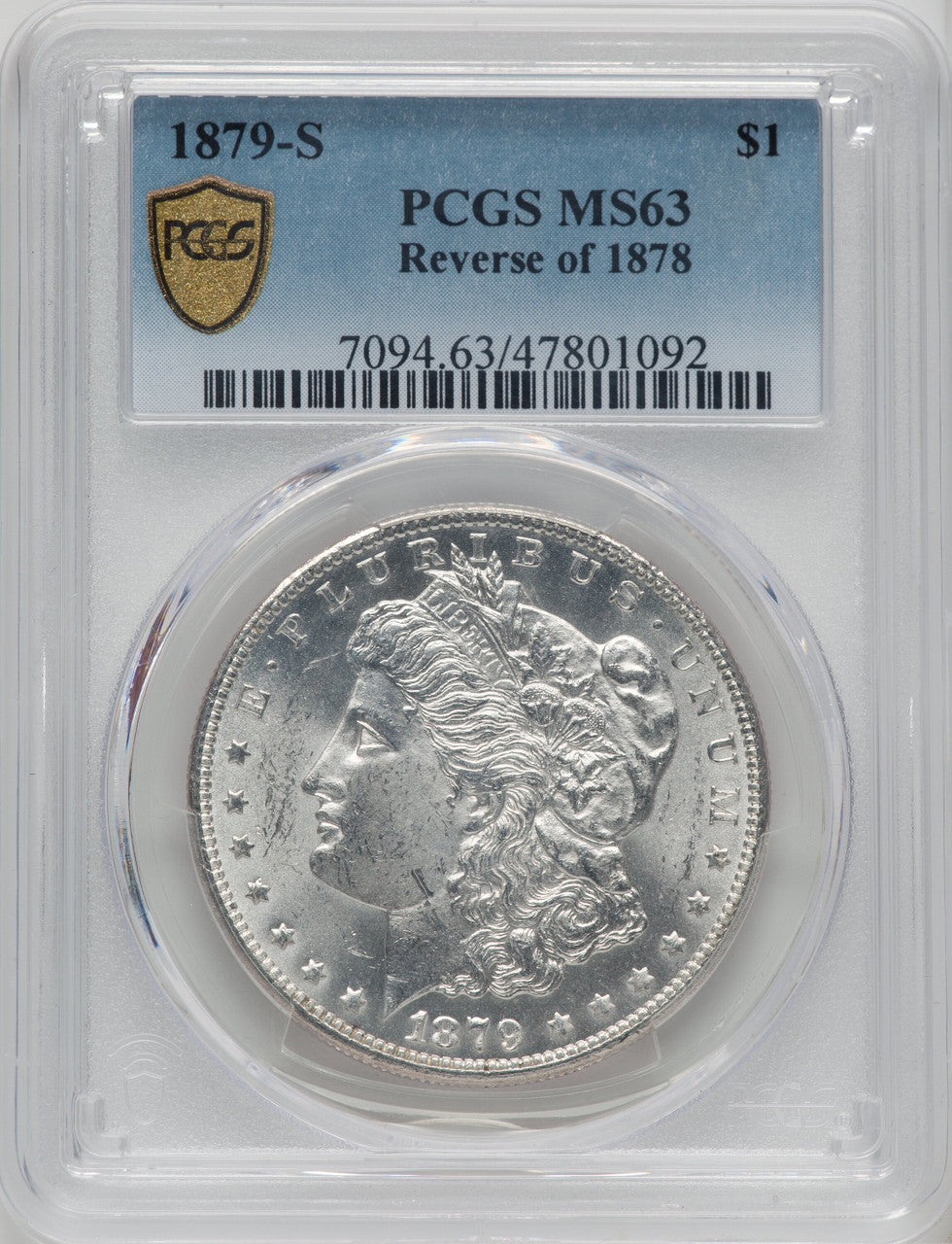1879-S $1 Reverse of 1878 Morgan Dollar PCGS MS63