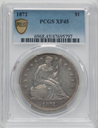 1872 S$1 Seated Dollar PCGS XF45