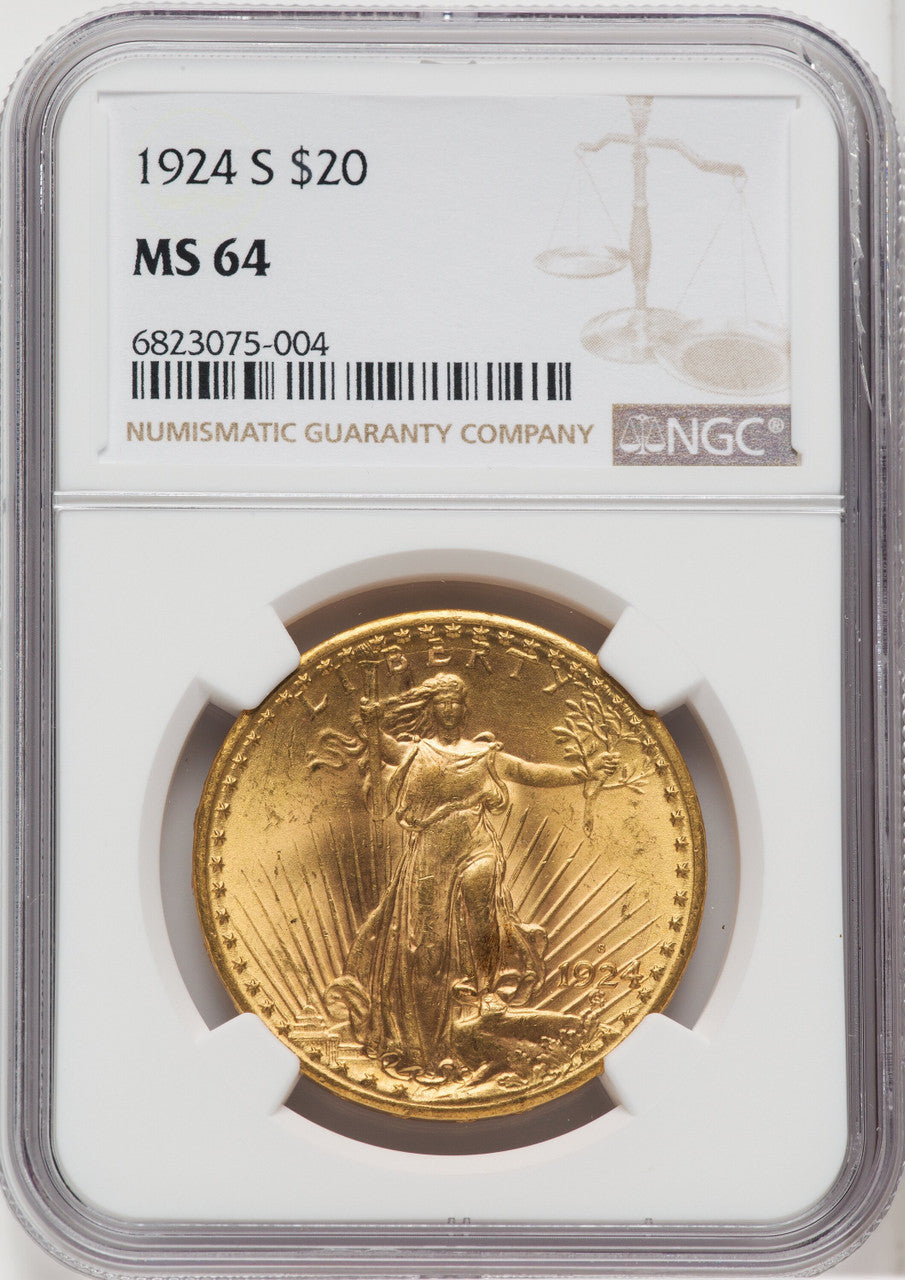1924-S $20 Saint-Gaudens Double Eagle NGC MS64