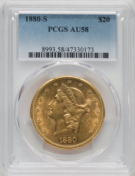1880-S $20 Liberty Double Eagle PCGS AU58