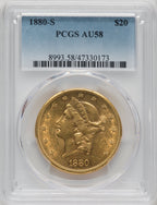 1880-S $20 Liberty Double Eagle PCGS AU58