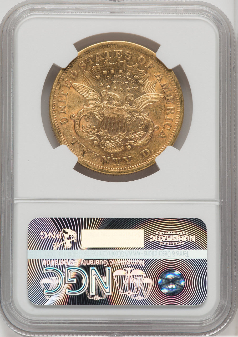 1876-S $20 Liberty Double Eagle NGC AU50