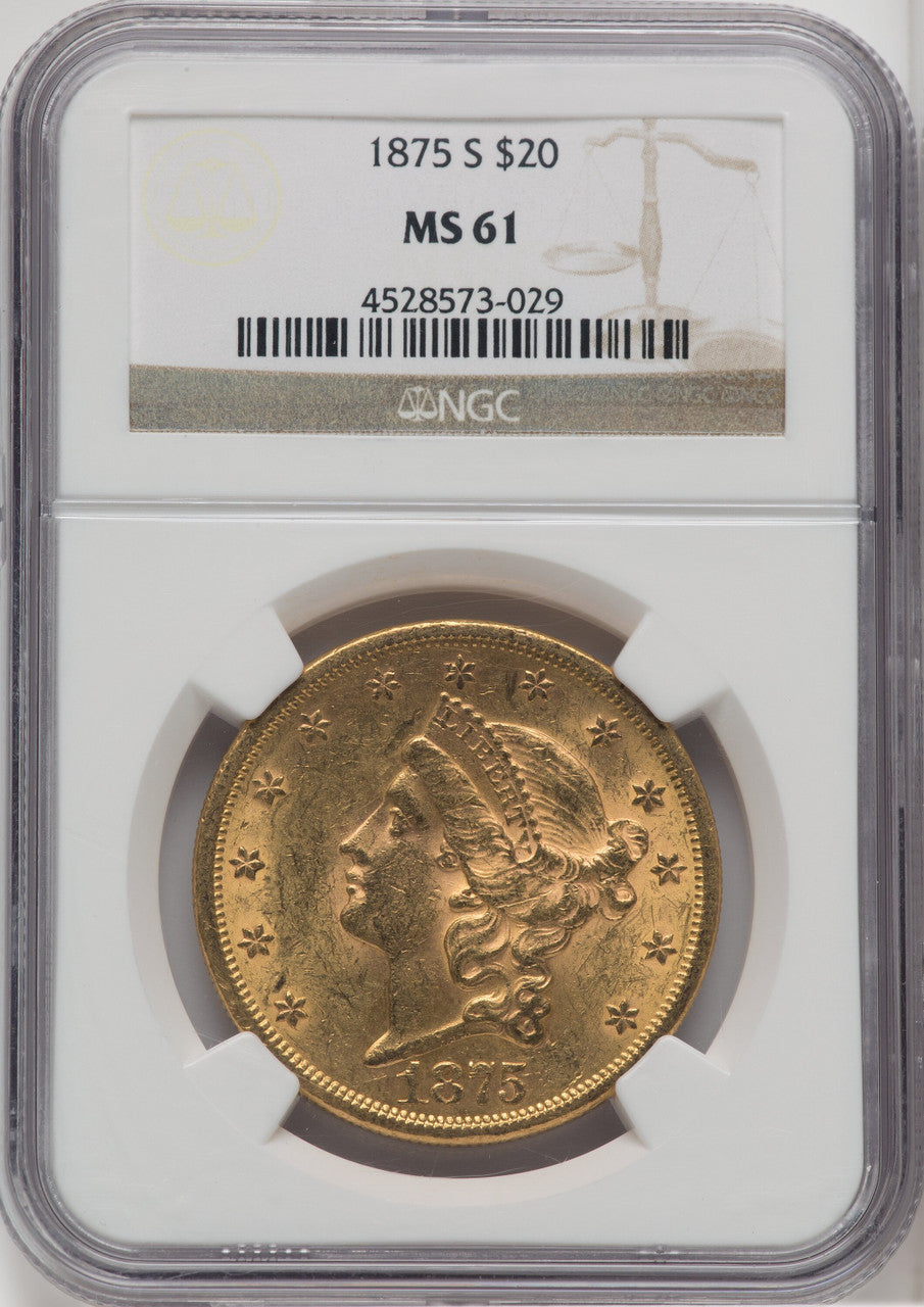 1875-S $20 Liberty Double Eagle NGC MS61 (763450006)