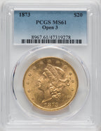 1873 $20 OPEN 3 Liberty Double Eagle PCGS MS61 (571799015)