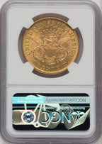 1873 $20 OPEN 3 Liberty Double Eagle NGC MS61 (763614002)