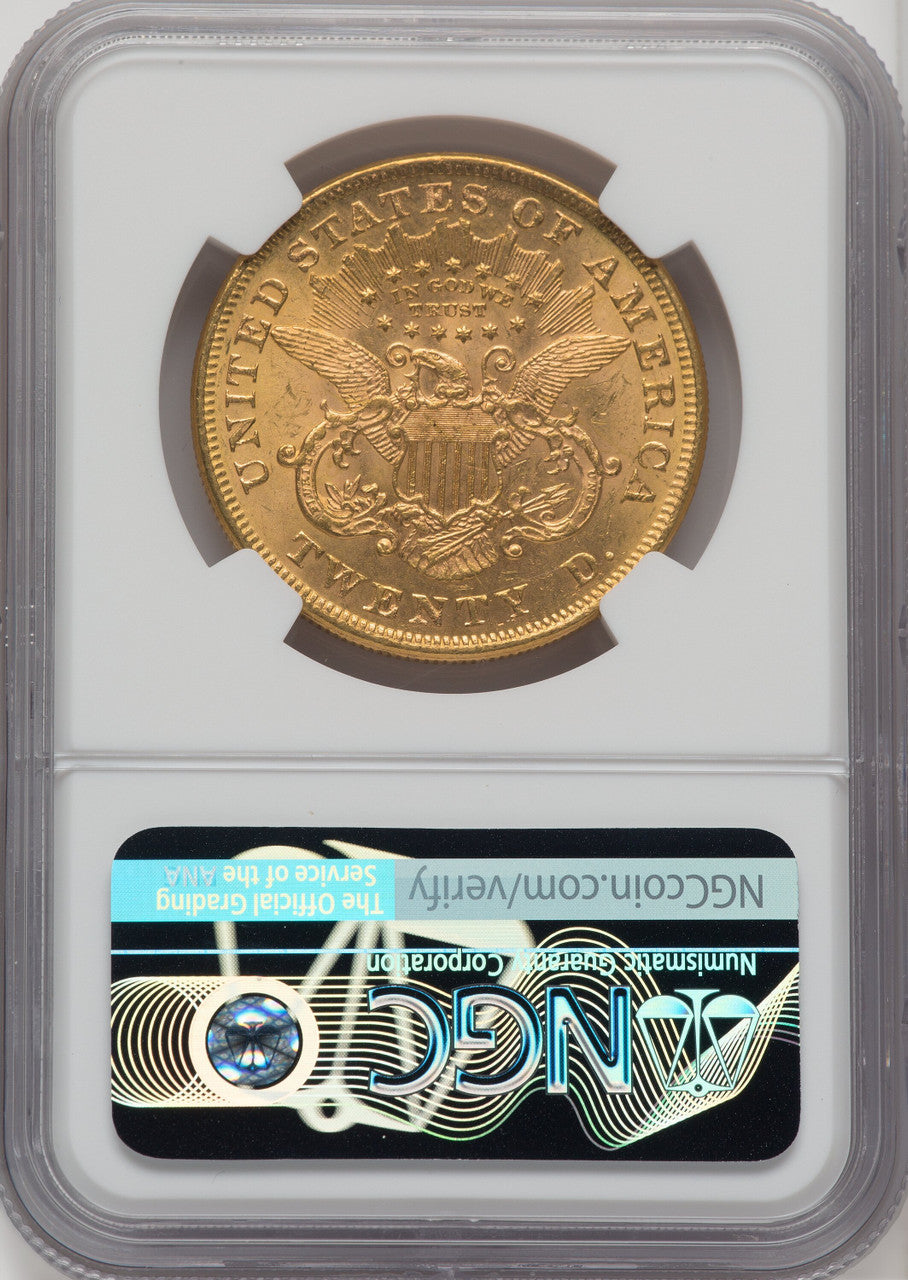 1873 $20 OPEN 3 Liberty Double Eagle NGC MS61 (763614002)