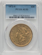 1872-S $20 Liberty Double Eagle PCGS AU53