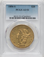 1856-S $20 Liberty Double Eagle PCGS AU53