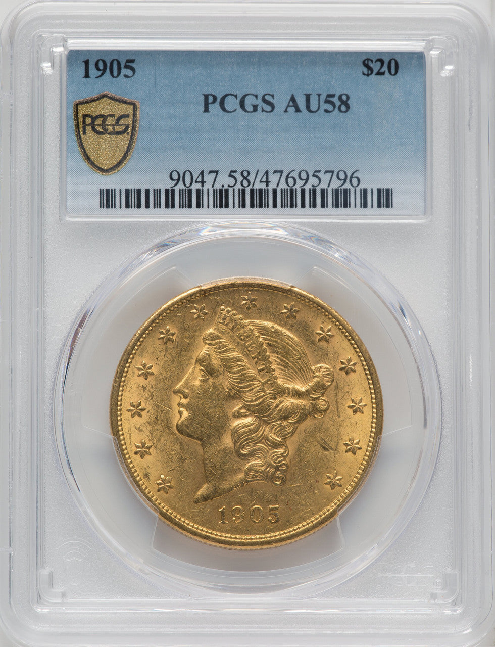 1905 $20 Liberty Double Eagle PCGS AU58