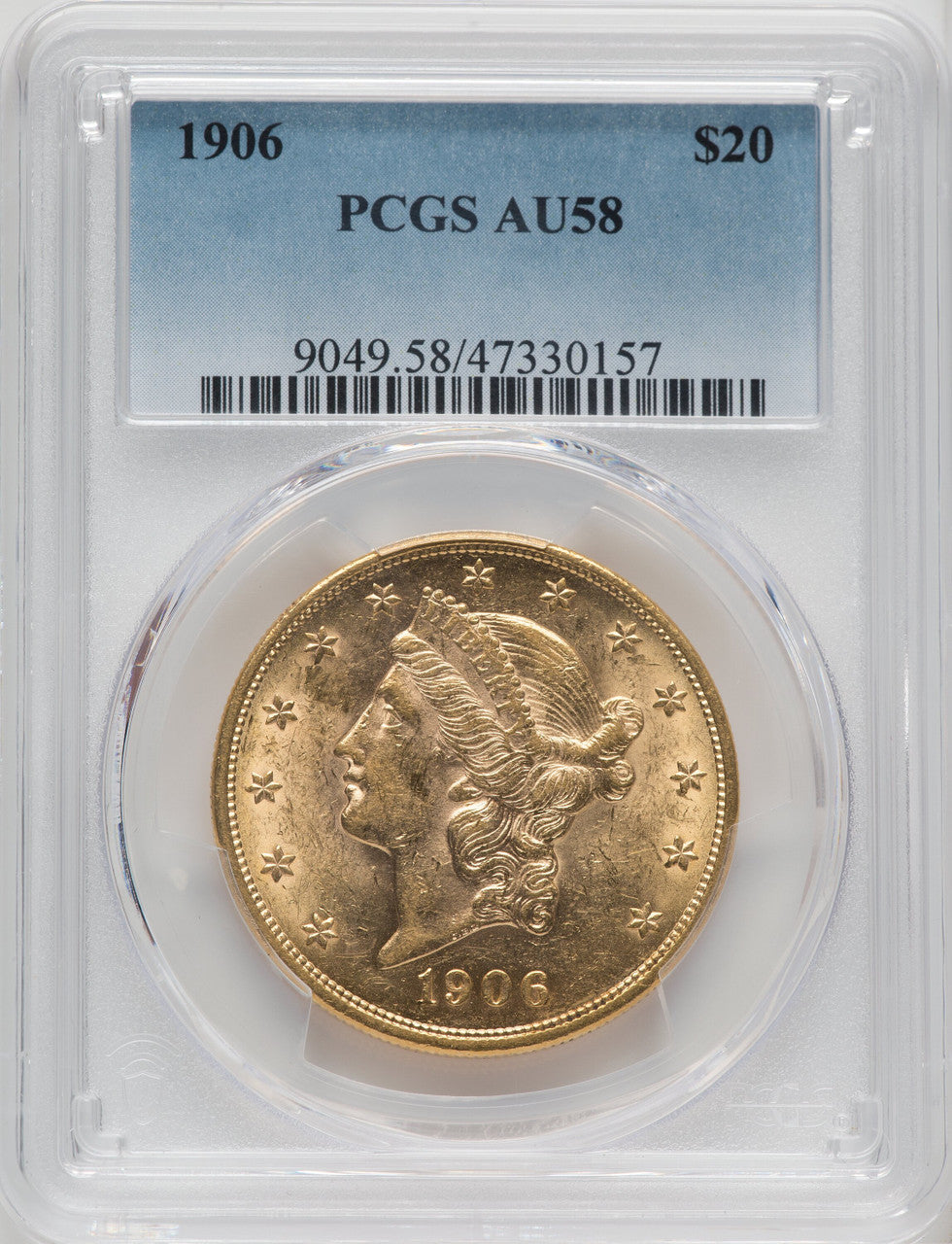 1906 $20 Liberty Double Eagle PCGS AU58