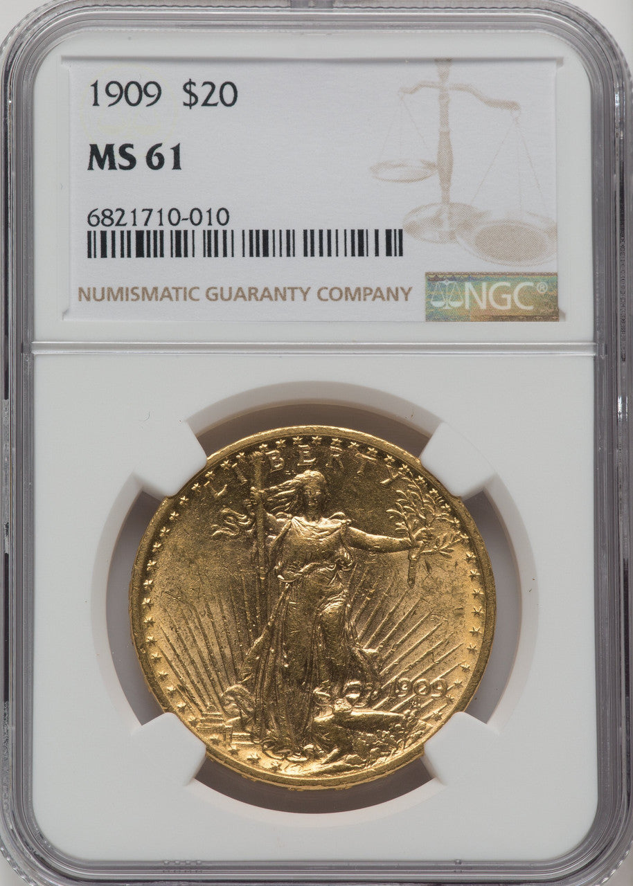 1909 $20 Saint-Gaudens Double Eagle NGC MS61
