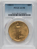 1909-S $20 Saint-Gaudens Double Eagle PCGS AU58