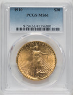 1910 $20 Saint-Gaudens Double Eagle PCGS MS61