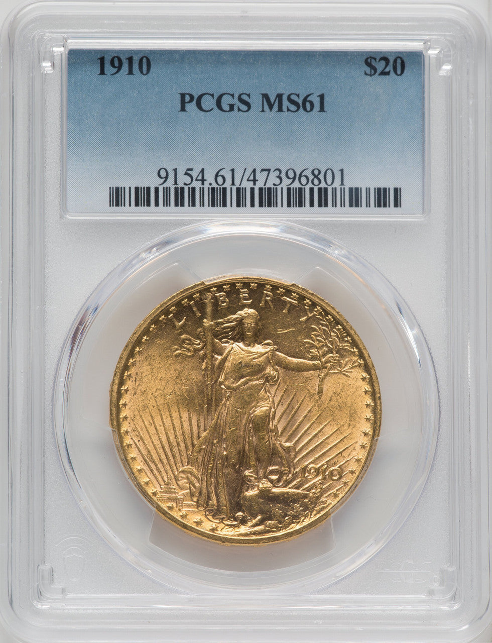 1910 $20 Saint-Gaudens Double Eagle PCGS MS61