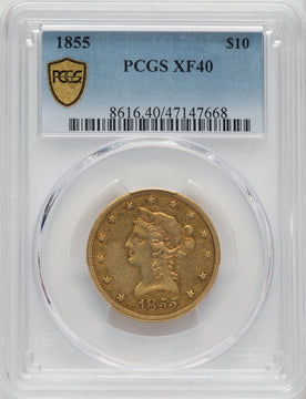 1855 $10 Liberty Eagle PCGS XF40
