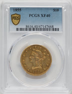 1855 $10 Liberty Eagle PCGS XF40