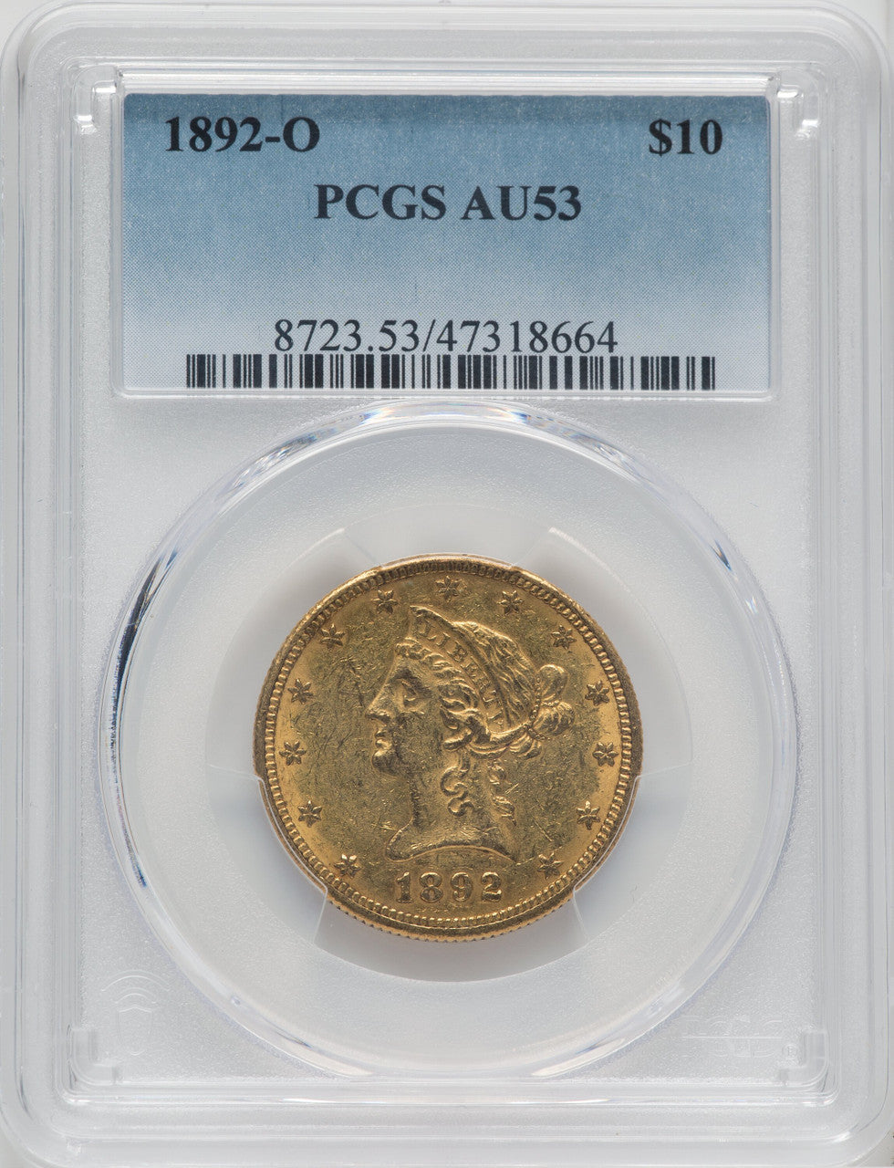 1892-O $10 Liberty Eagle PCGS AU53