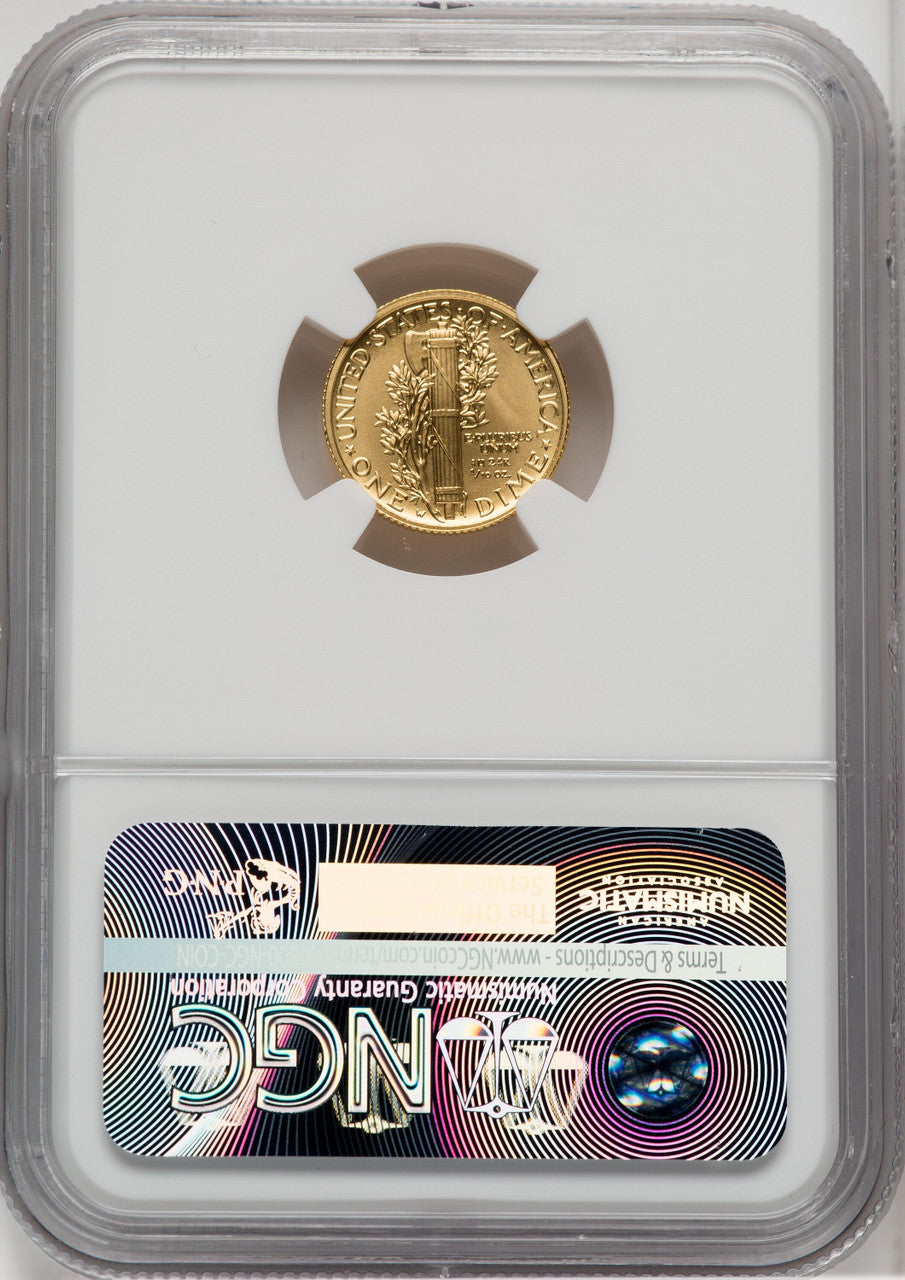 2016-W 10C Mercury Dime Tenth-Ounce Gold 100th Anniversary Modern Commemoratives NGC MS70