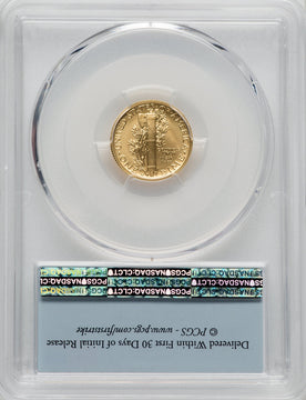 2016-W 10C Mercury Dime Gold 100th Anniversary First Strike PCGS SP70