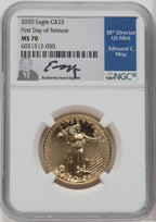 2020 1/2 Ounce Gold Eagle First Day of Issue NGC MS70 Ed Moy
