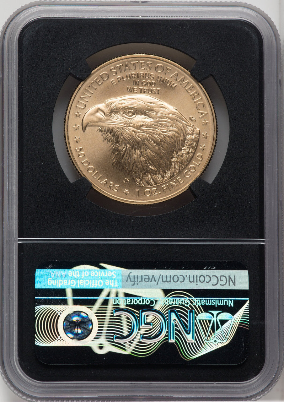 2022 $50 One-Ounce Gold Eagle FDI NGC MS70 Ed Moy