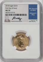 2016 $10 Quarter-Ounce Gold Eagle 30th Anniversary First Strike NGC MS70