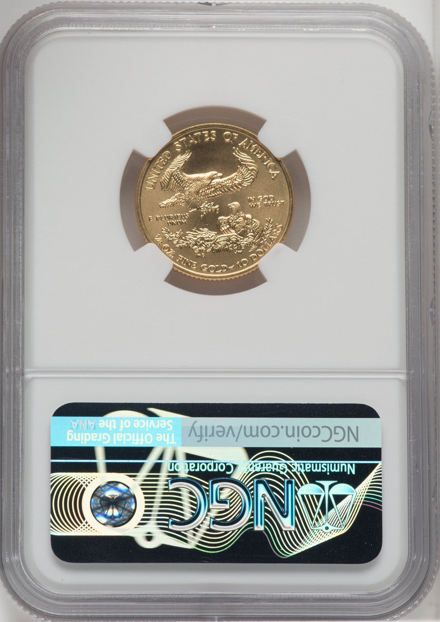 2016 $10 Quarter-Ounce Gold Eagle 30th Anniversary First Strike NGC MS70